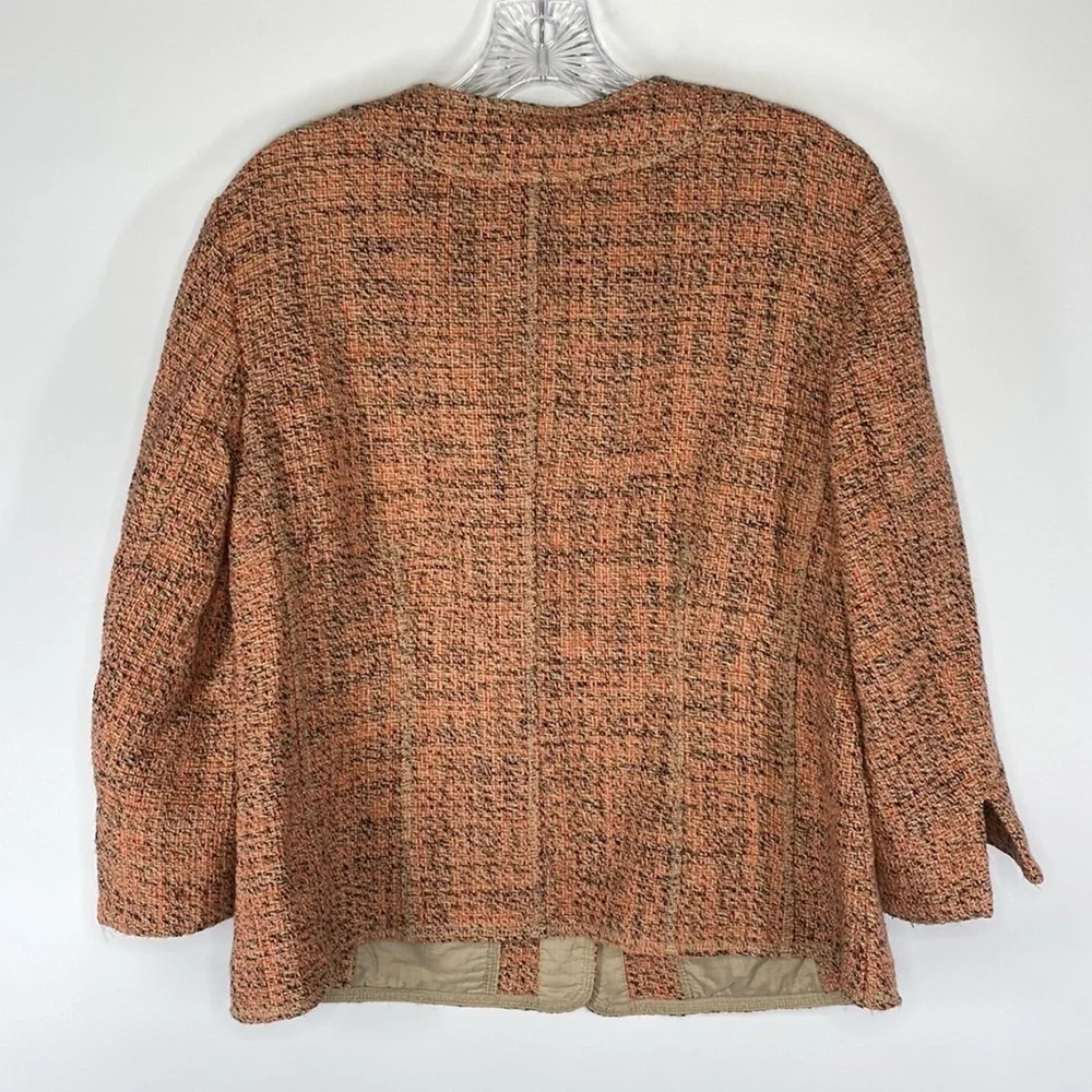 J.Jill Pink Snap Tweed Blazer Jacket Size Medium